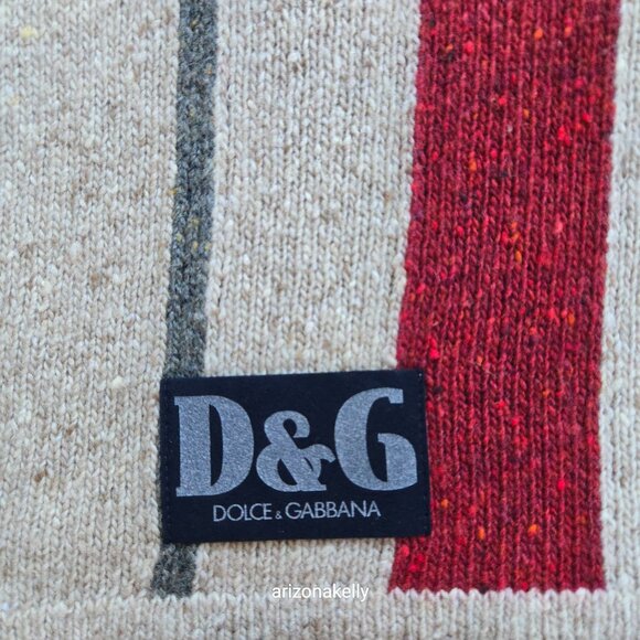Dolce & Gabbana D&G Knit Scarf Tweed Donegal Rag Wool Speckled - Picture 12 of 12